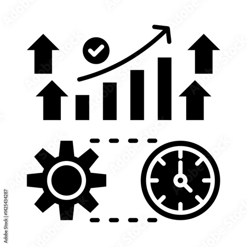 Productivity Glyph Icon Vector Illustration