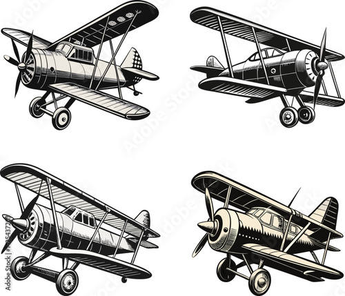 Vintage Biplanes Classic Aircraft Collection Airplanes Flight Aviation