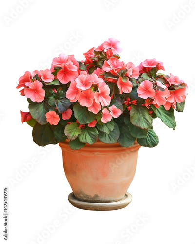 Wallpaper Mural Pot of Pink Flowers in Terracotta Container Adding Color to Space Torontodigital.ca
