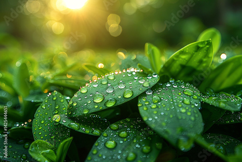 Wallpaper Mural Close-Up of Vibrant Green Grass – Fresh Morning Dew and Natural Texture Torontodigital.ca
