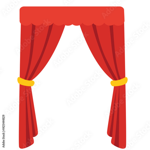 curtain, red, stage, theater, fabric, drape, tied, classic, open, velvet, interior, event, backdrop, decor, frame, elegant