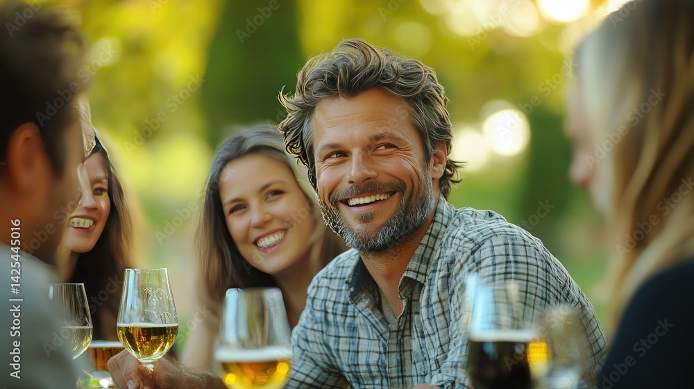 A group of three friends is laughing and enjoying each other's company outdoors. A group of three friends is laughing and enjoying each other's company outdoors.