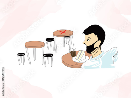 カフェのソーシャルディスタンス