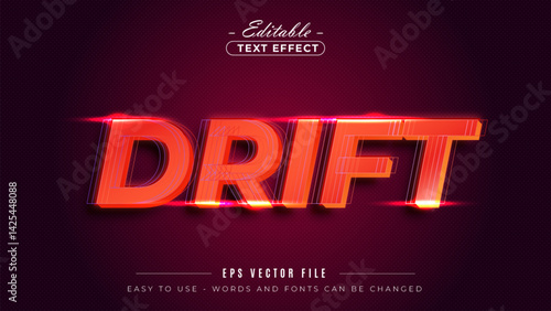 Drift editable text effect in modern trend style.