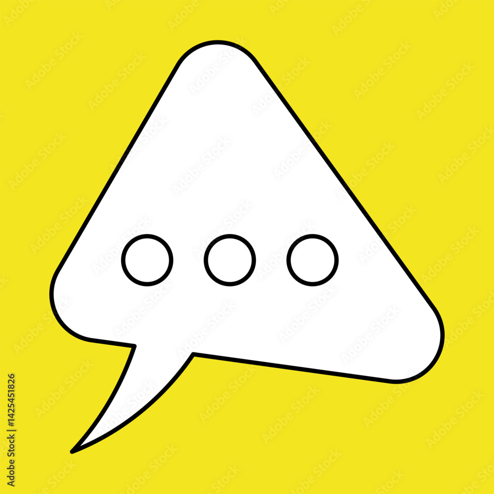Naklejka premium Set of blank white speech bubble in flat design, chatting box, message box icon. Balloon doodle style of thinking sign symbol. Speech bubble isolated on background. Communication, Discussion and Text