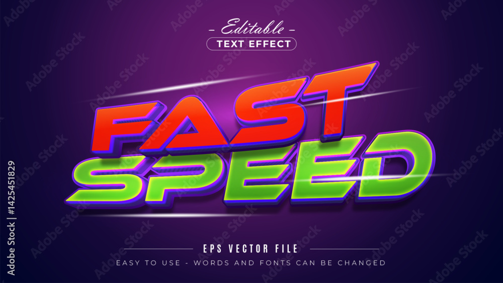 Obraz premium Fast speed editable text effect.
