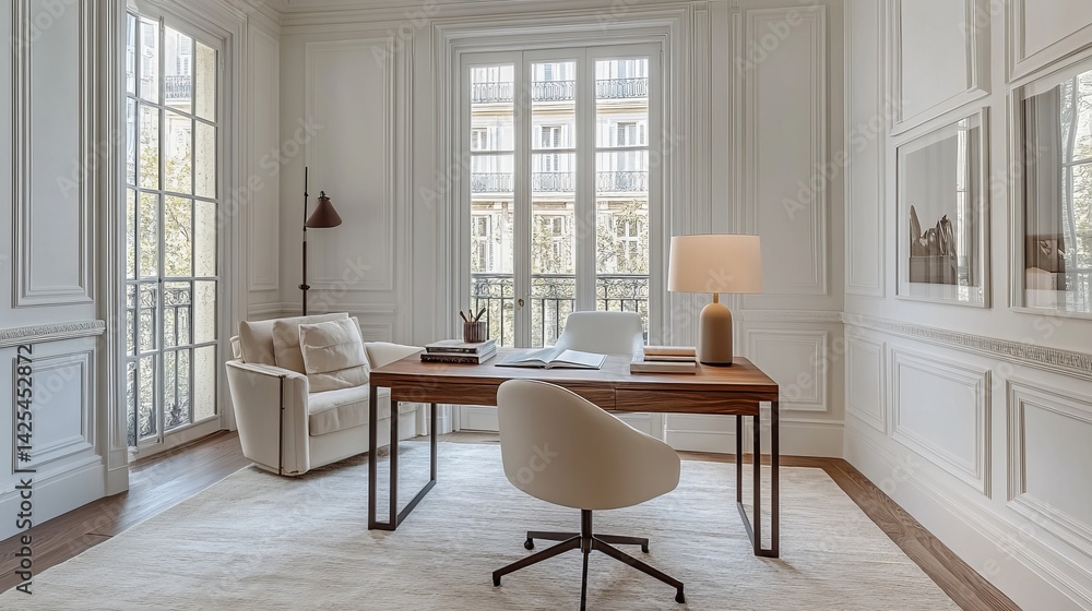 Elegant Parisian Home Office with Classic Design Elegant Parisian Home Office with Classic Design