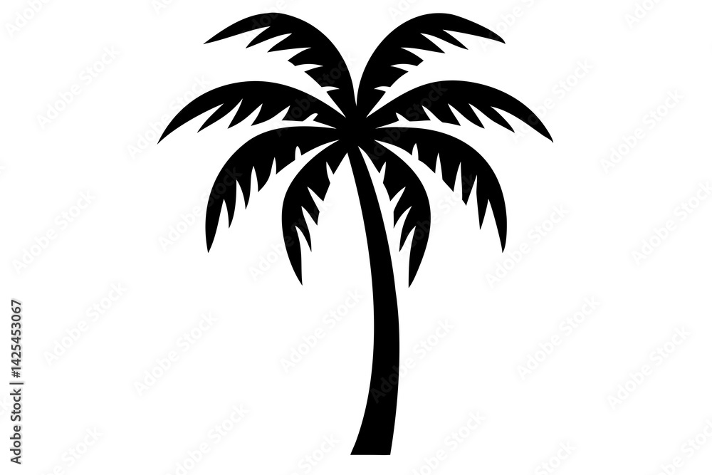 Obraz premium Palm Tree Illustration for Tropical Decor, Beach Art, Nature-Inspired Sketch