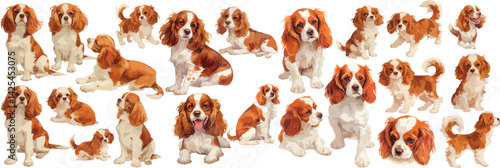 cavalier king charles spaniel watercolor clipart