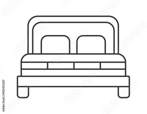 vector line bed icon perfect for use in a real estate app, furniture e-commerce site, hotel booking website, interior design project, etc.