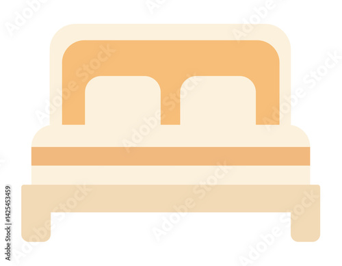 A minimalistic vector illustration of a bed icon perfect for use in a real estate app, furniture e-commerce site, hotel booking website, interior design project, etc.