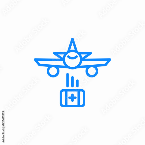 medical plane drop icon sign vector