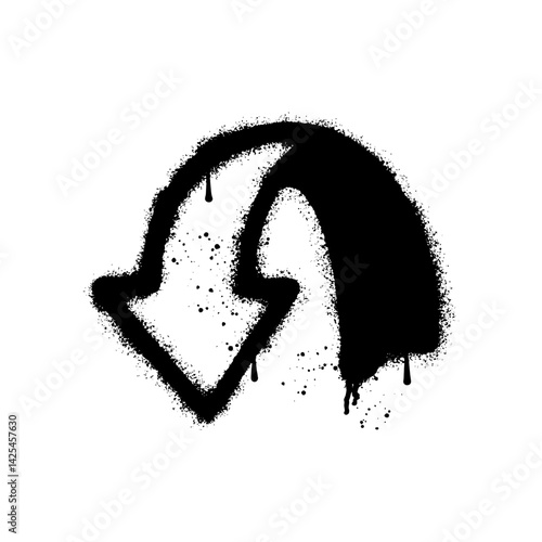 Illustration of an arrow sprayed with graffiti art