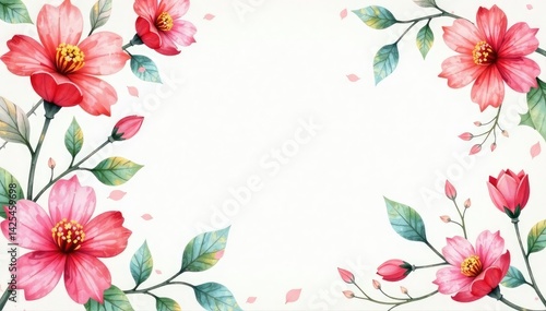 Delicate watercolor floral pattern, perfect for spring flyer design , print, soft