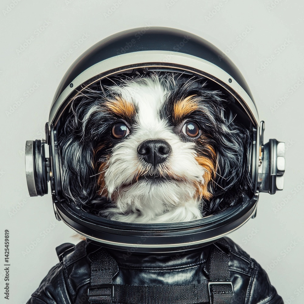 National Space Day A dog in a spacesuit, embodying a whimsical astronaut theme.