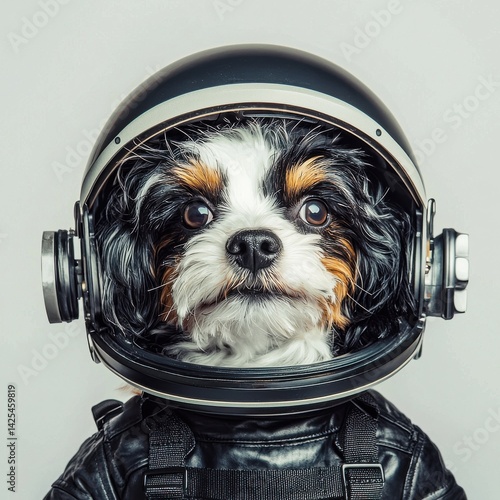 Obraz na płótnie National Space Day A dog in a spacesuit, embodying a whimsical astronaut theme. w salonie