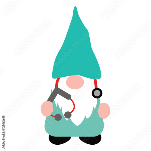 isolated doctor gnome, cartoon character