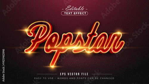 Sparkling popstar text, editable text effect.