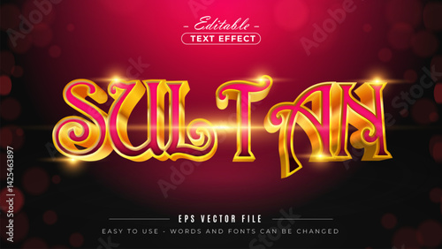 Sultan theme, editable text effect.