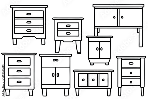 nightstand line art elegant sketch of home decor item