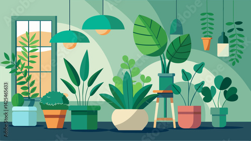 Plants and greenery are strategically p in the room adding a touch of nature and promoting a sense of wellbeing and rejuvenation..