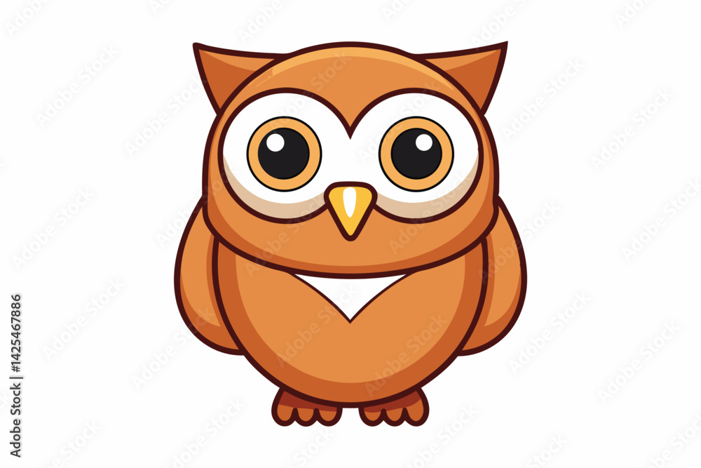 Fototapeta premium Cute cartoon owl vector icon .