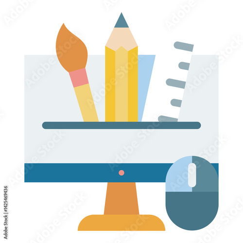 Digital Design Tools Icon,graphic design flat_Design