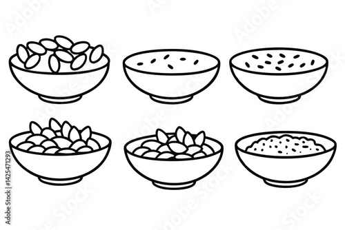 oatmeal line art drawing creative modern breakfast illustration