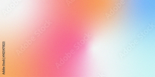 Multicolor gradient abstract background with gain noise texture effect. artistic blur fluid. Abstract blur neutral horizontal background. Abstract pink, blue, orange color gradient background Vector.	