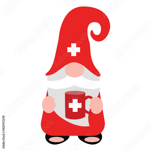 isolated doctor gnome, cartoon character