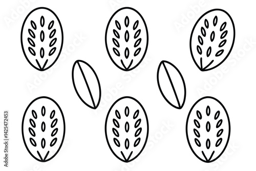 oatmeal line art unique minimalist food drawing style