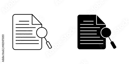 Search Result Icon Set. Research report analyse line sign. Symbol Of Search Result. Vector Illustration.