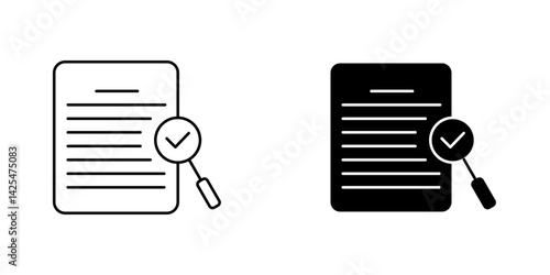 Search Result Icon Set. Research report analyse line sign. Symbol Of Search Result. Vector Illustration.