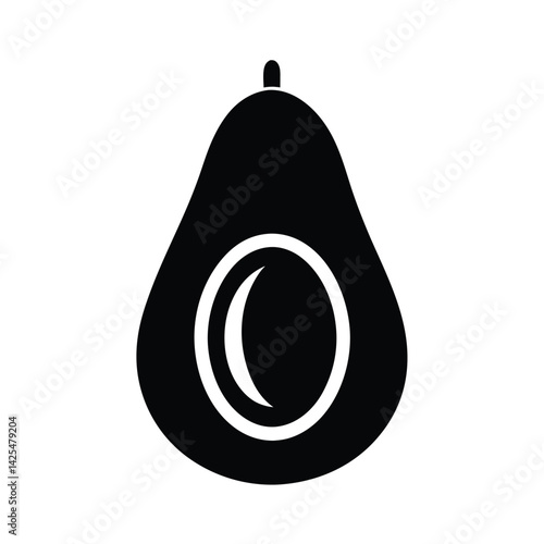 Avocado Silhouette Vector Illustration
