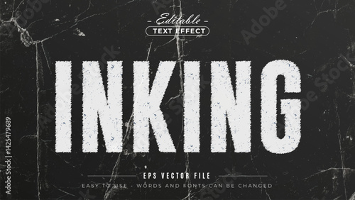 Inking text style, editable text effect.