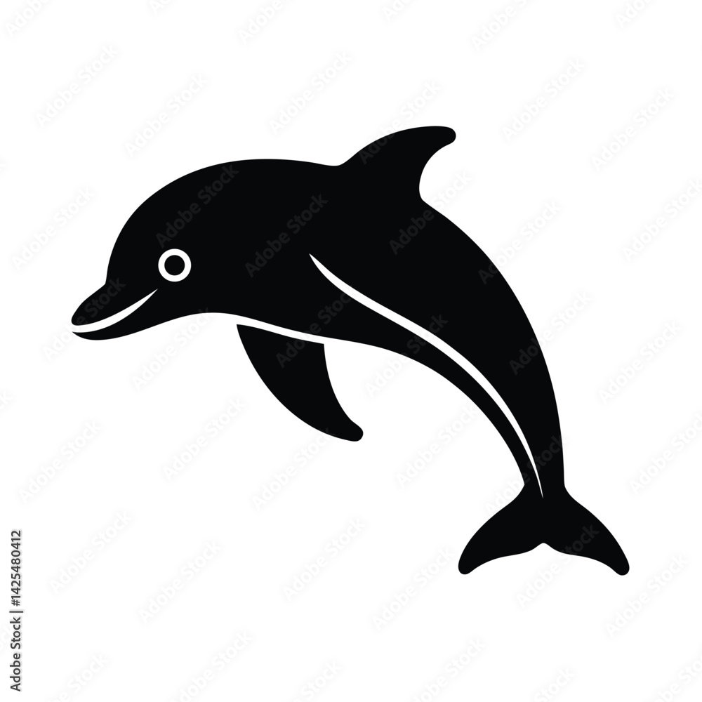 Fototapeta premium Dolphin Silhouette Vector Illustration