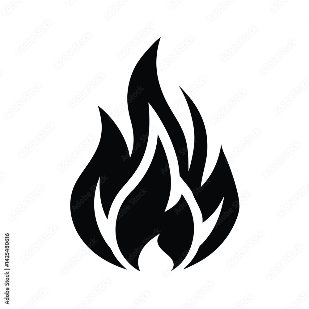 Fire Silhouette Vector Illustration Fire Silhouette Vector Illustration
