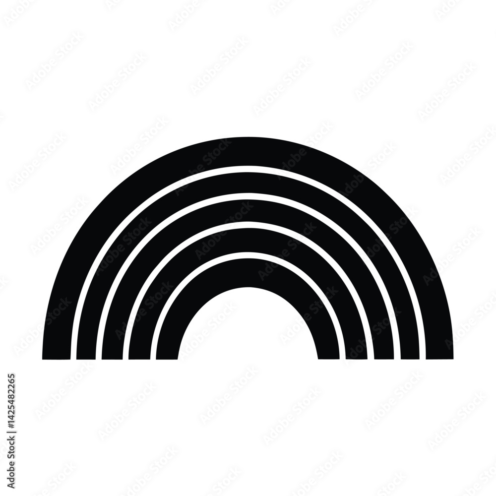 Obraz premium Printable Rainbow Silhouette Vector Illustration