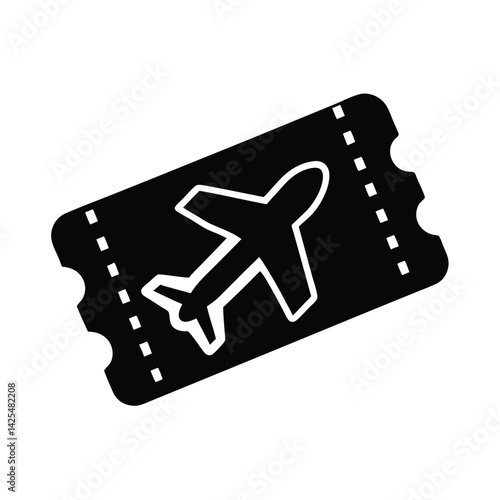 Plane Ticket Silhouette Vector Illustration
