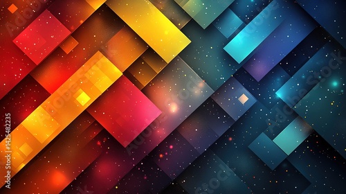 Geometric Abstraction: Interlocking Squares with Cosmic Dust and