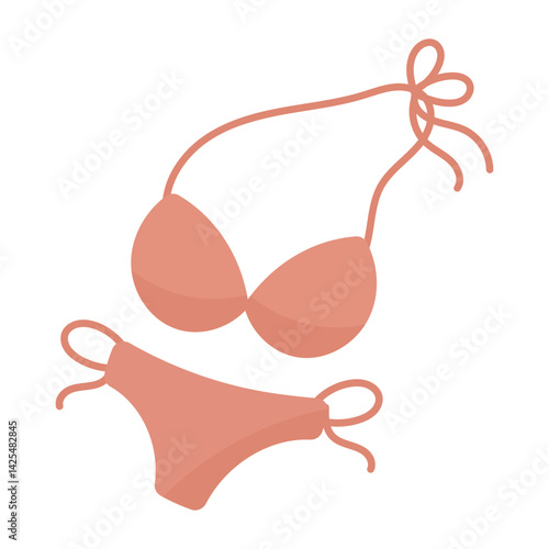 Bikini swimwear with a flirty summer vibe, perfect for beach apparel campaigns, swimwear catalogs, summer themed websites, and social media posts