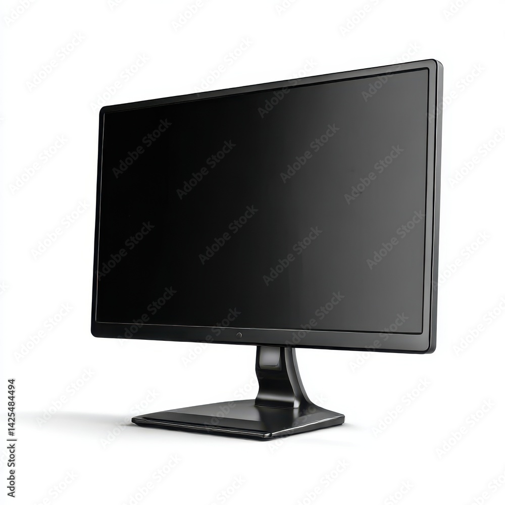 Modern computer monitor display device isolated on white background Modern computer monitor display device isolated on white background