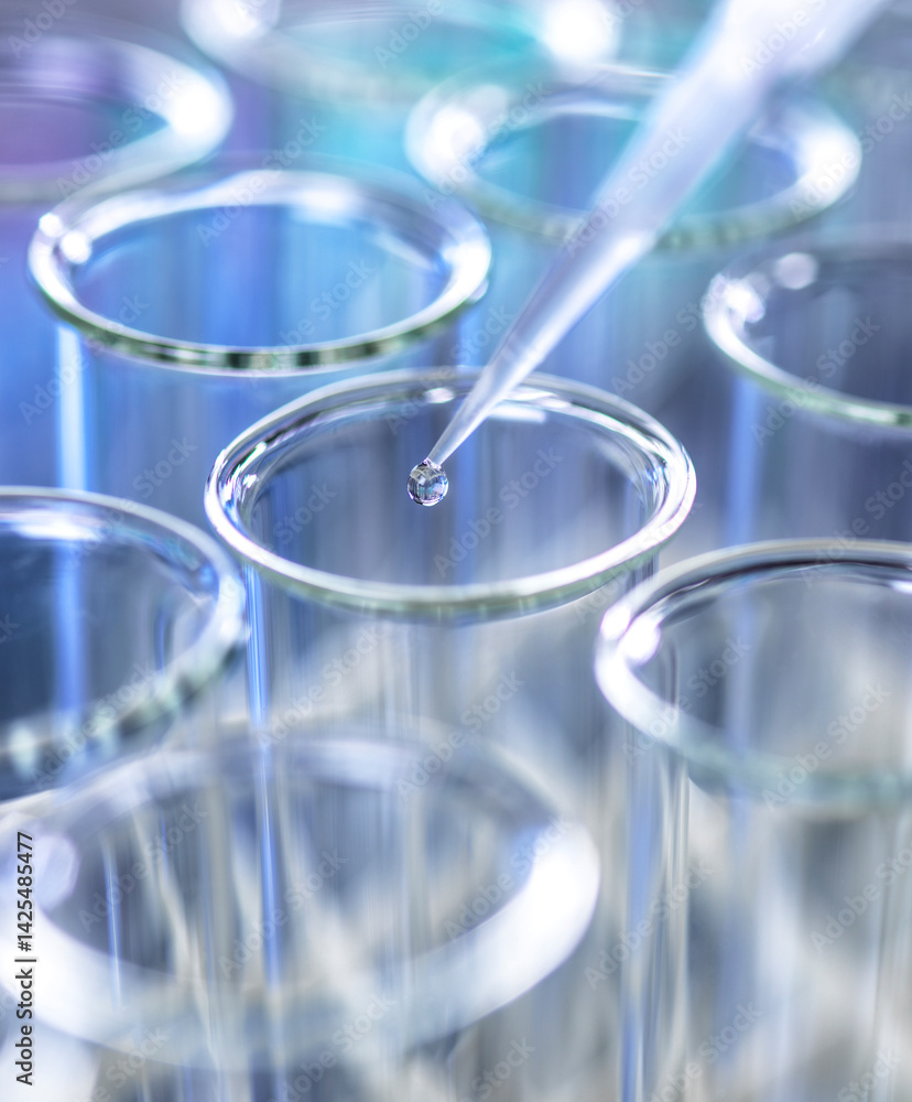 Pipetting sample into test tube Pipetting sample into test tube