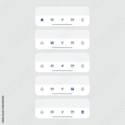 Bottom Navigation UI Mobile App Design Modern Minimal Interface 1.eps