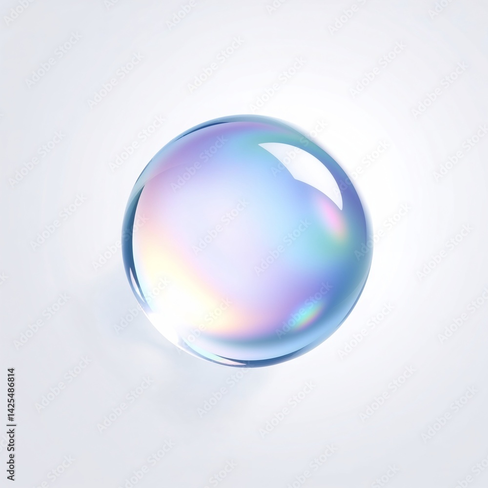 Iridescent Sphere on White Iridescent Sphere on White