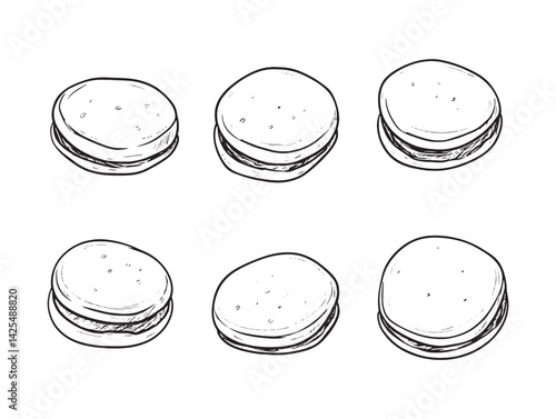 Homemade Dorayaki Soft Pancakes with Sweet Red Bean Paste Filling