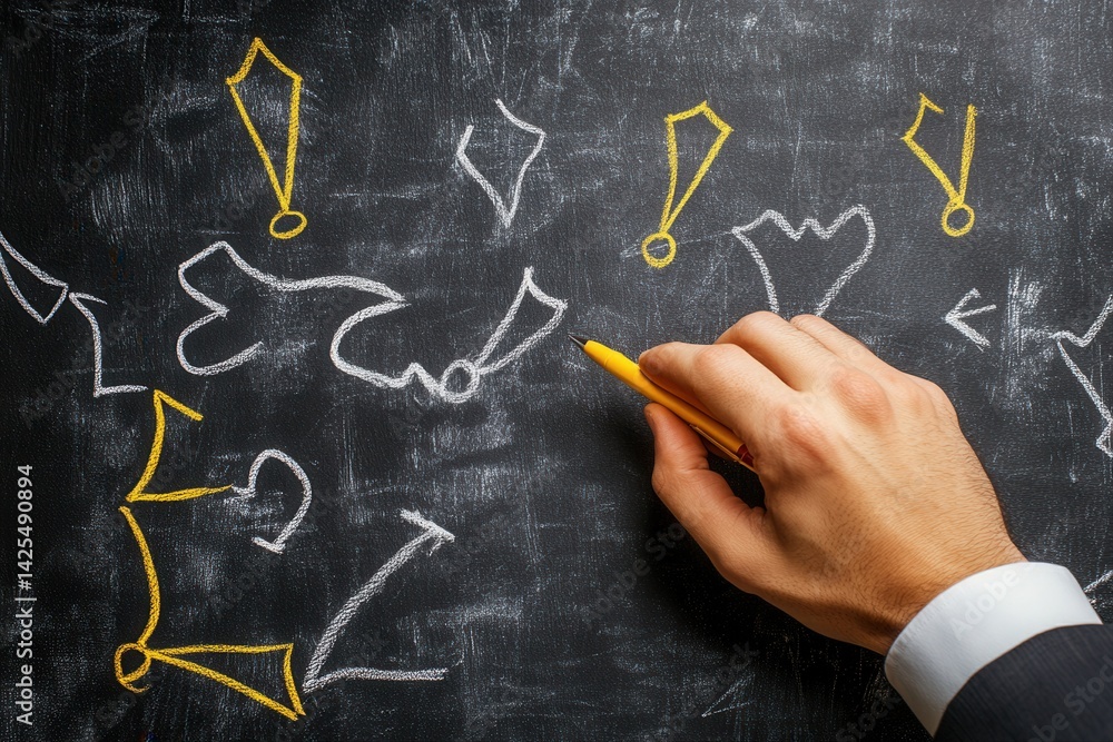 Business professional drawing creative ideas and concepts on a chalkboard background Business professional drawing creative ideas and concepts on a chalkboard background