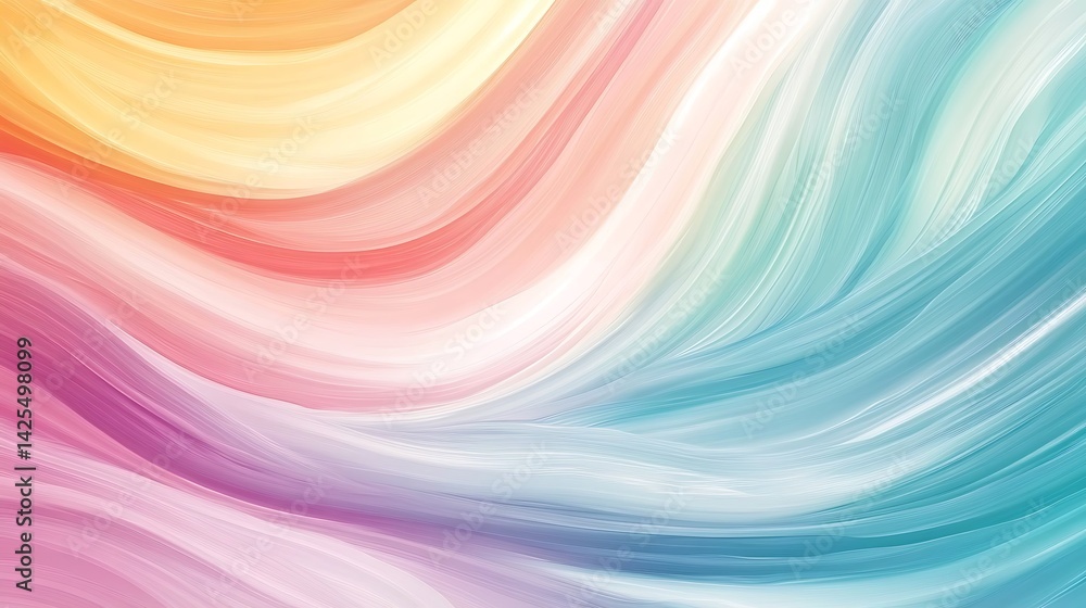 Fototapeta premium Pastel Rainbow Swirl Abstract.