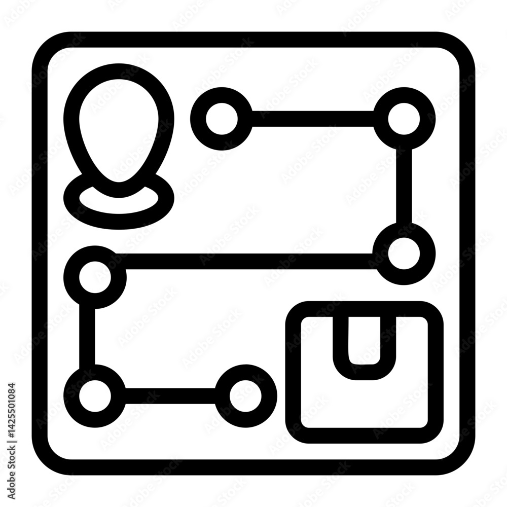 Delivery Route Line Icon Delivery Route Line Icon