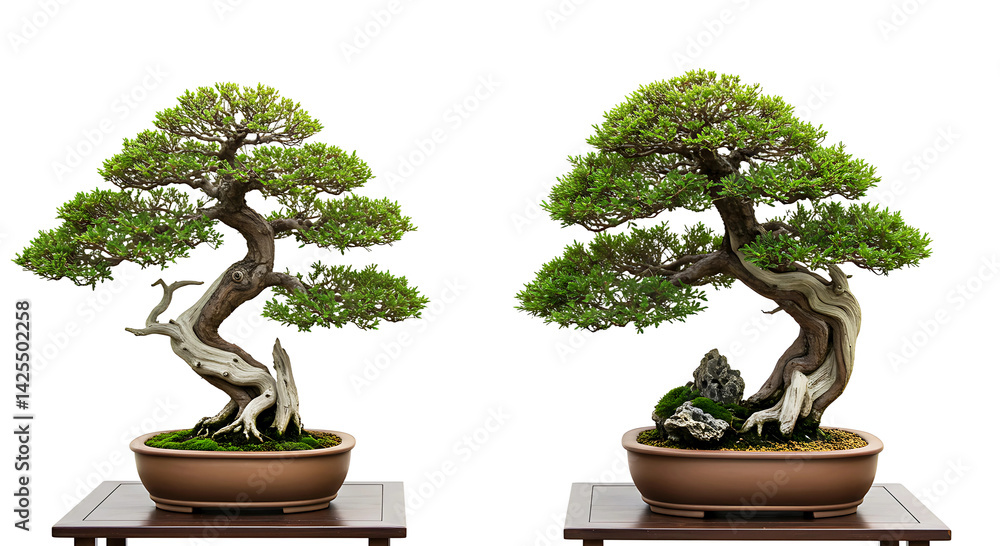Japanese Style Bonsai Tree Pair on Transparent Background
Japanese Style Bonsai Tree Pair on Transparent Background